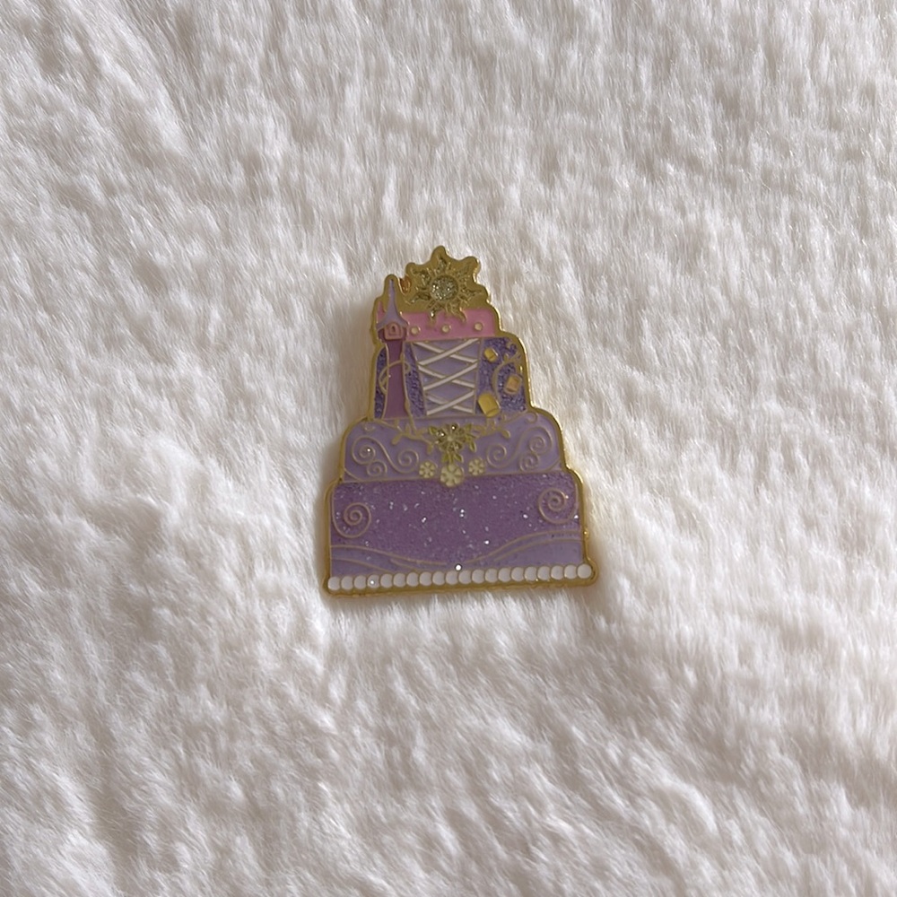 { rapunzel cake enamel pin }